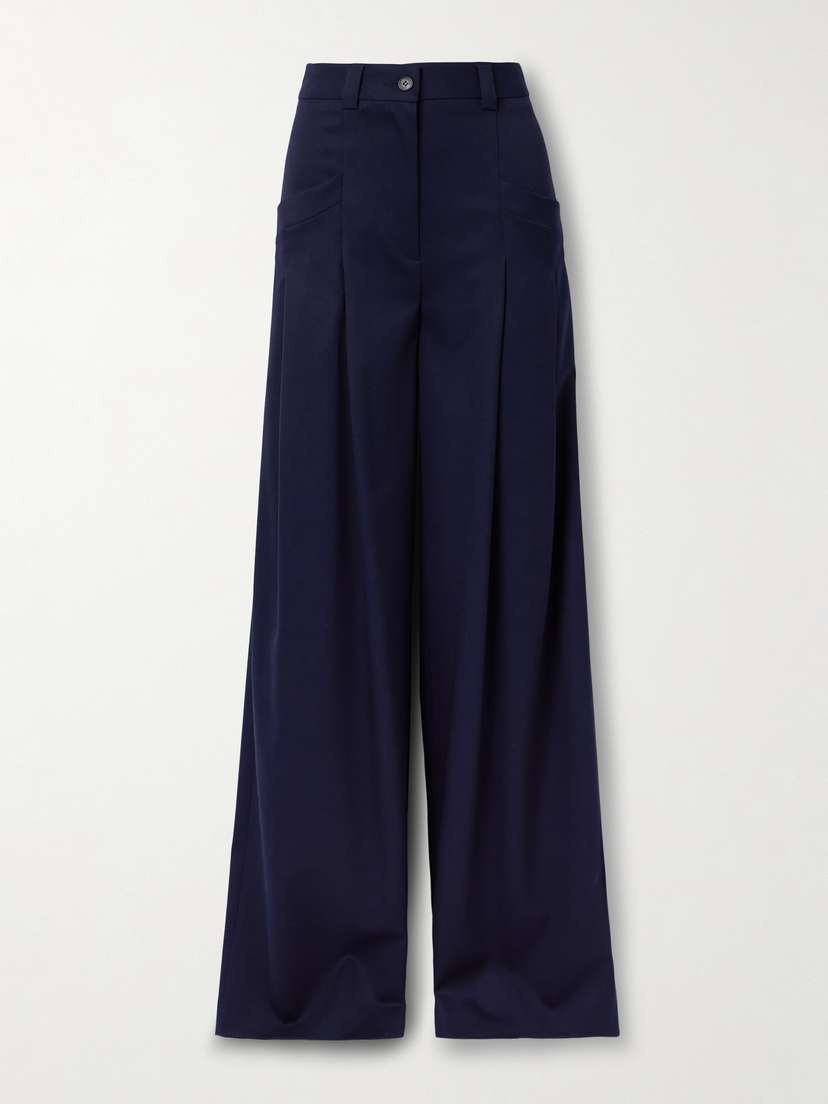 Altuzarra Zanni Pleated Wool-blend Wide-leg Pants
