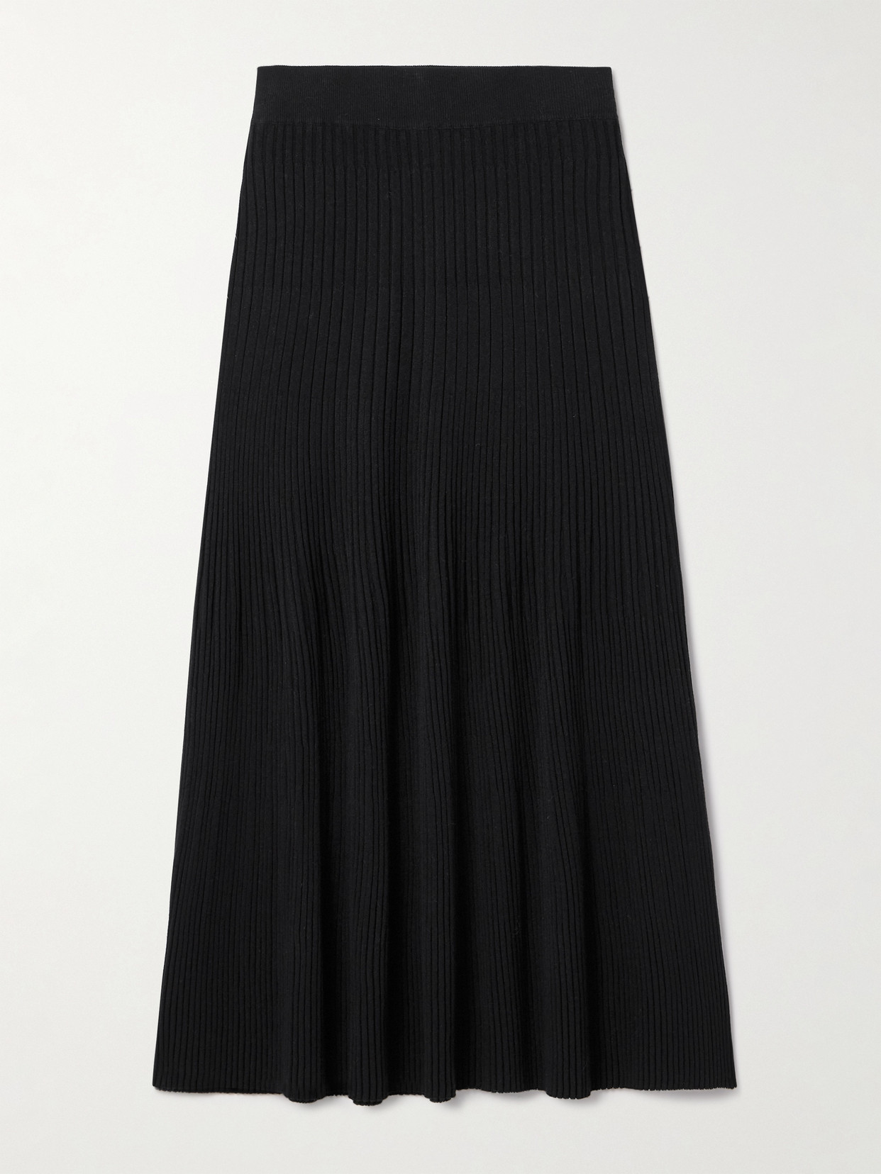 Altuzarra Ireene Ribbed-knit Midi Skirt In Black