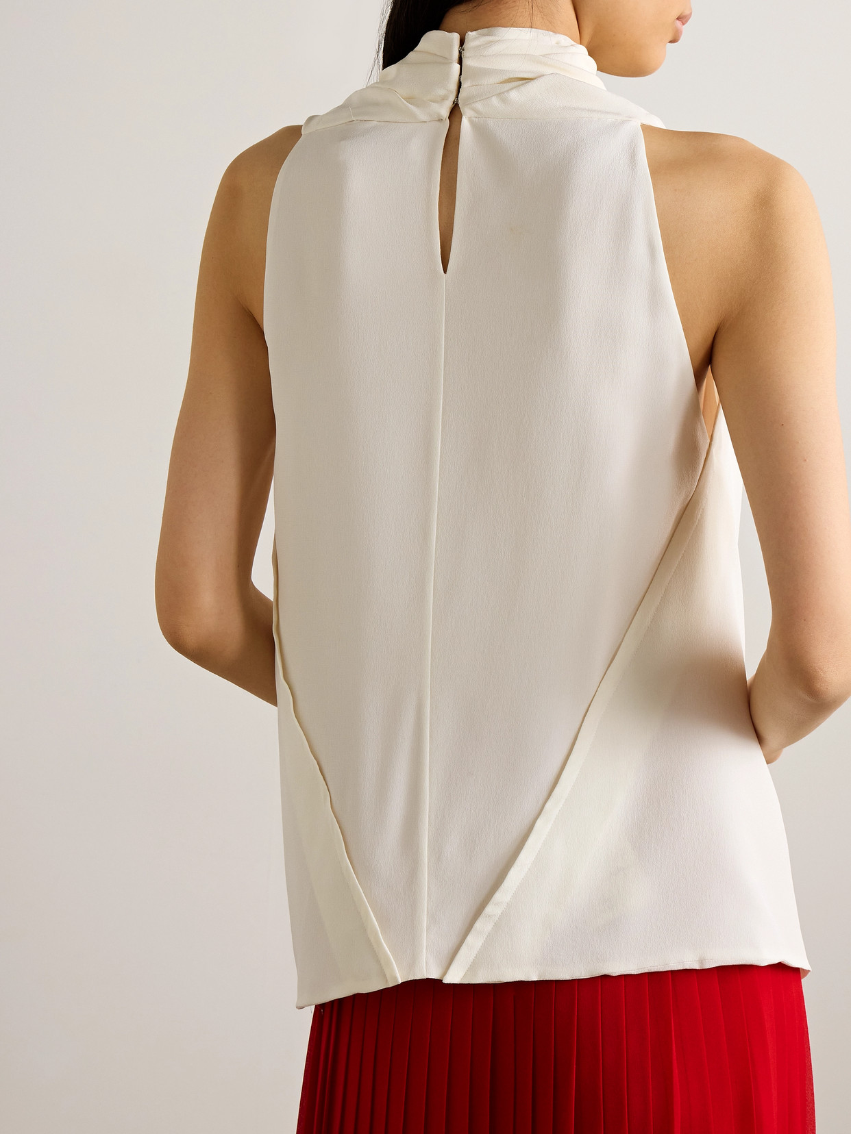 Altuzarra Sleary Draped Crepe Top In Ivory