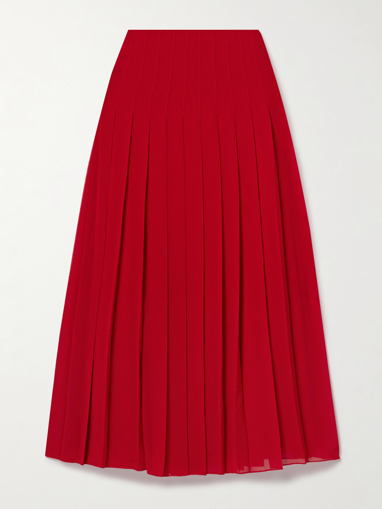 Altuzarra - Monti Pleated Crepe De Chine Midi Skirt - Red