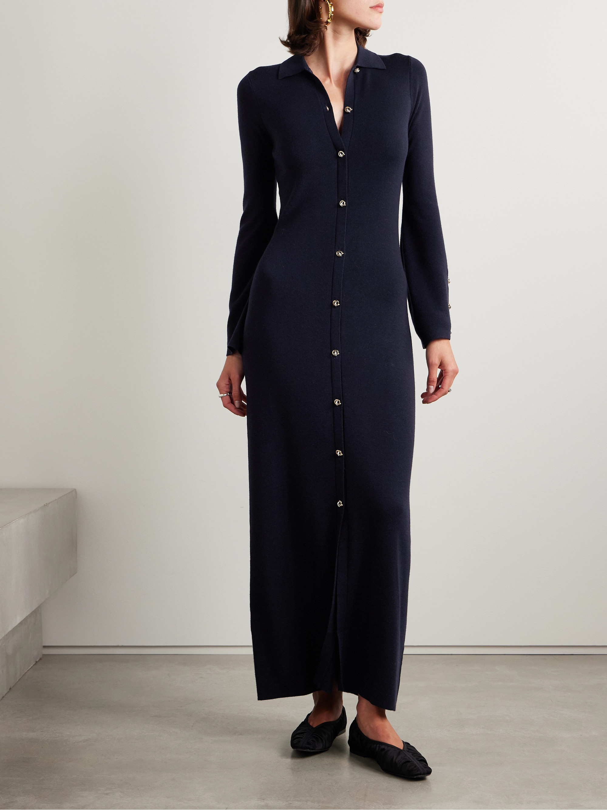 altuzarra shirt dress Altuzarra, Kieran embellished denim shirt dress, Women, Blue, US 12, Dresses, Cotton