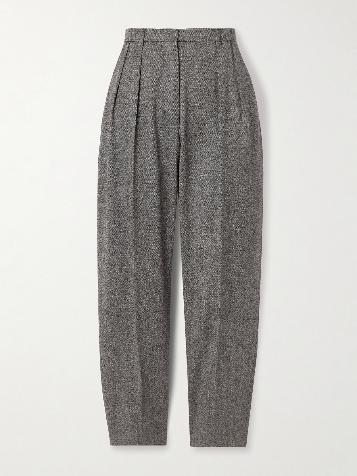 Altuzarra - Emmett Pleated Wool-tweed Tapered Pants - Black