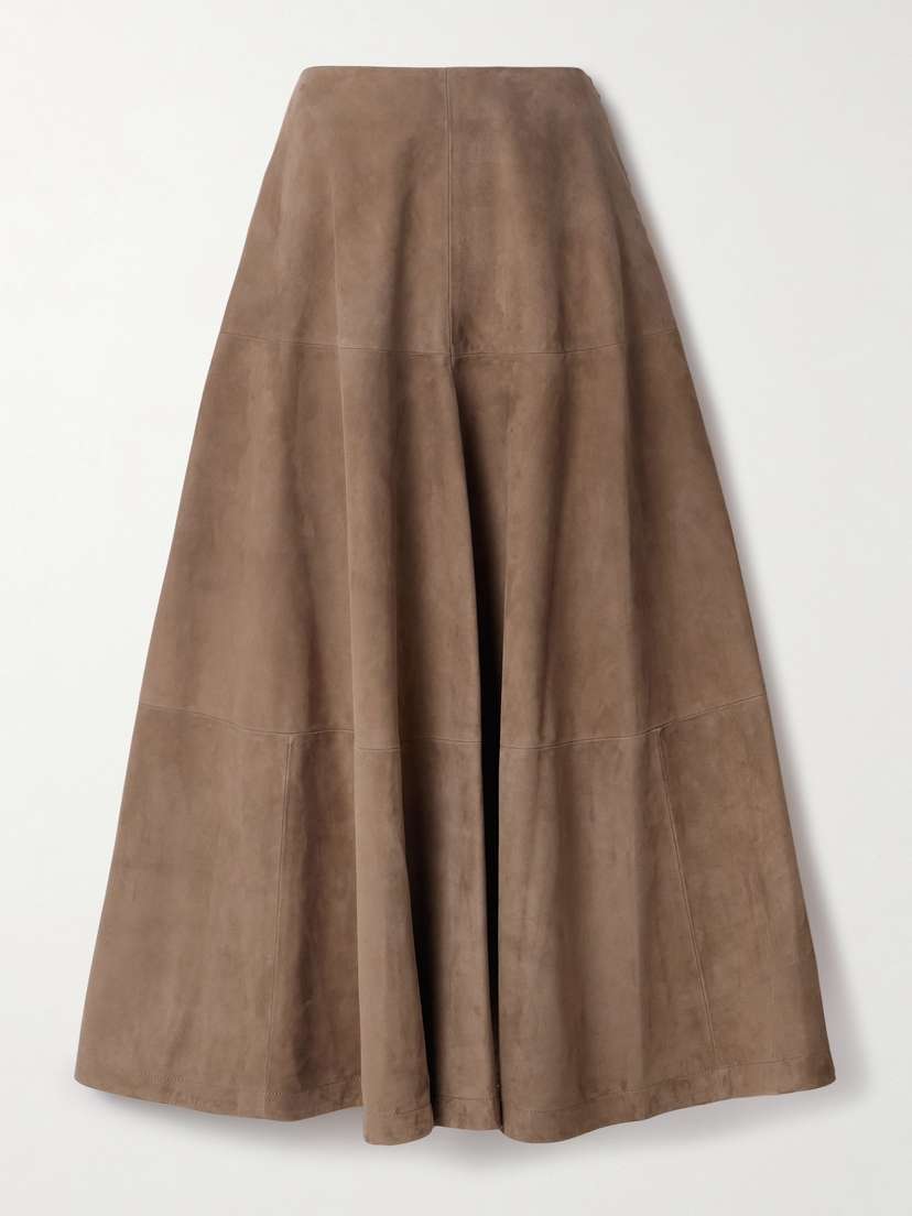 Altuzarra Varda Suede Midi Skirt