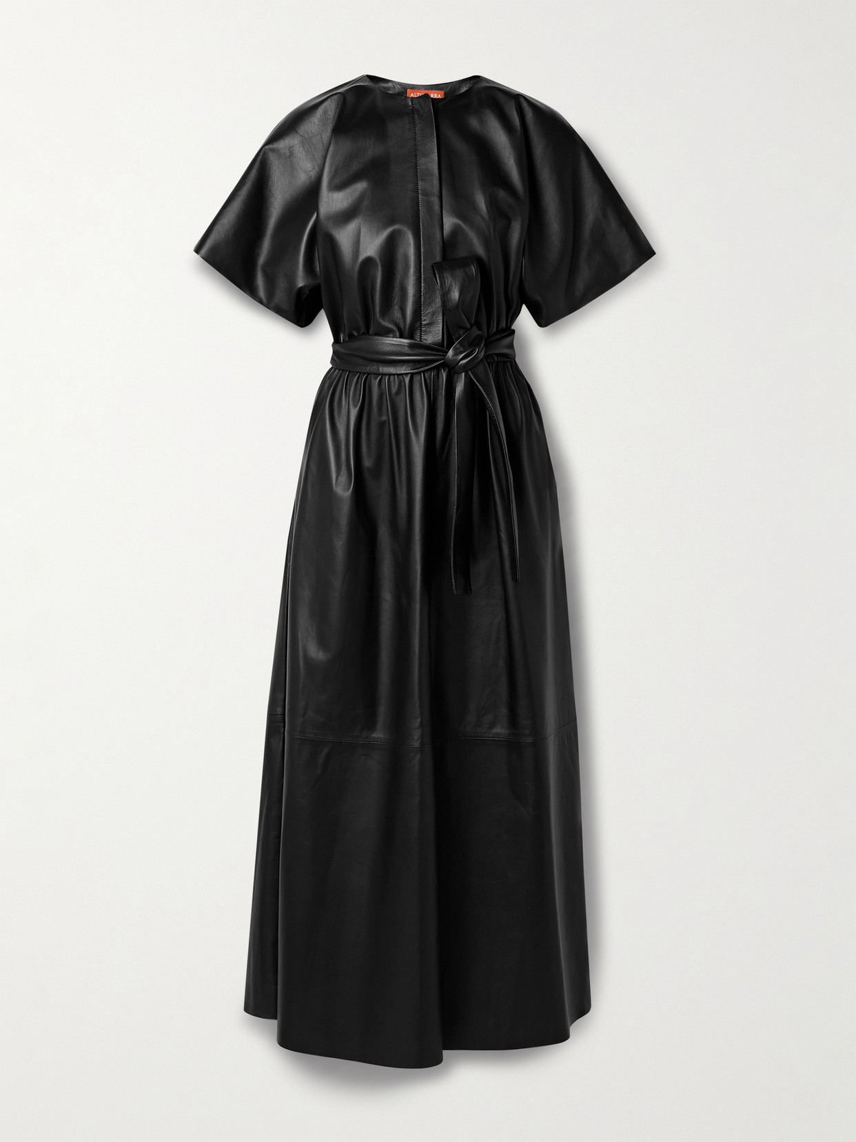 Altuzarra - Paulina Belted Leather Midi Dress - Black