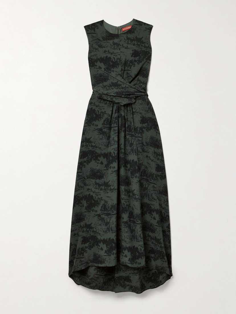 Altuzarra Penny Wrap-effect Printed Silk Crepe De Chine Maxi Dress