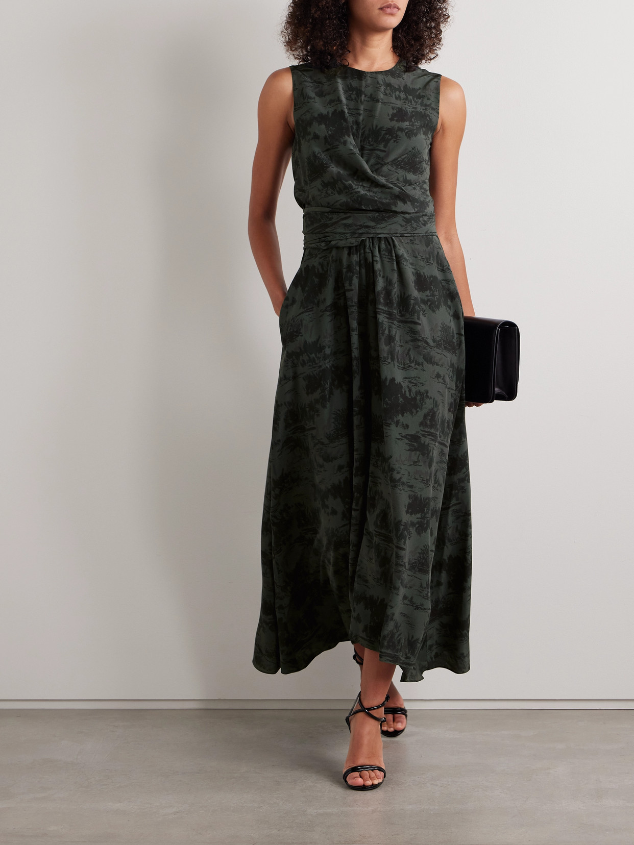 Altuzarra Penny Wrap-effect Printed Silk Crepe De Chine Maxi Dress In Blue