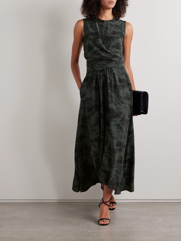 Altuzarra Penny wrap-effect printed silk crepe de chine maxi dress