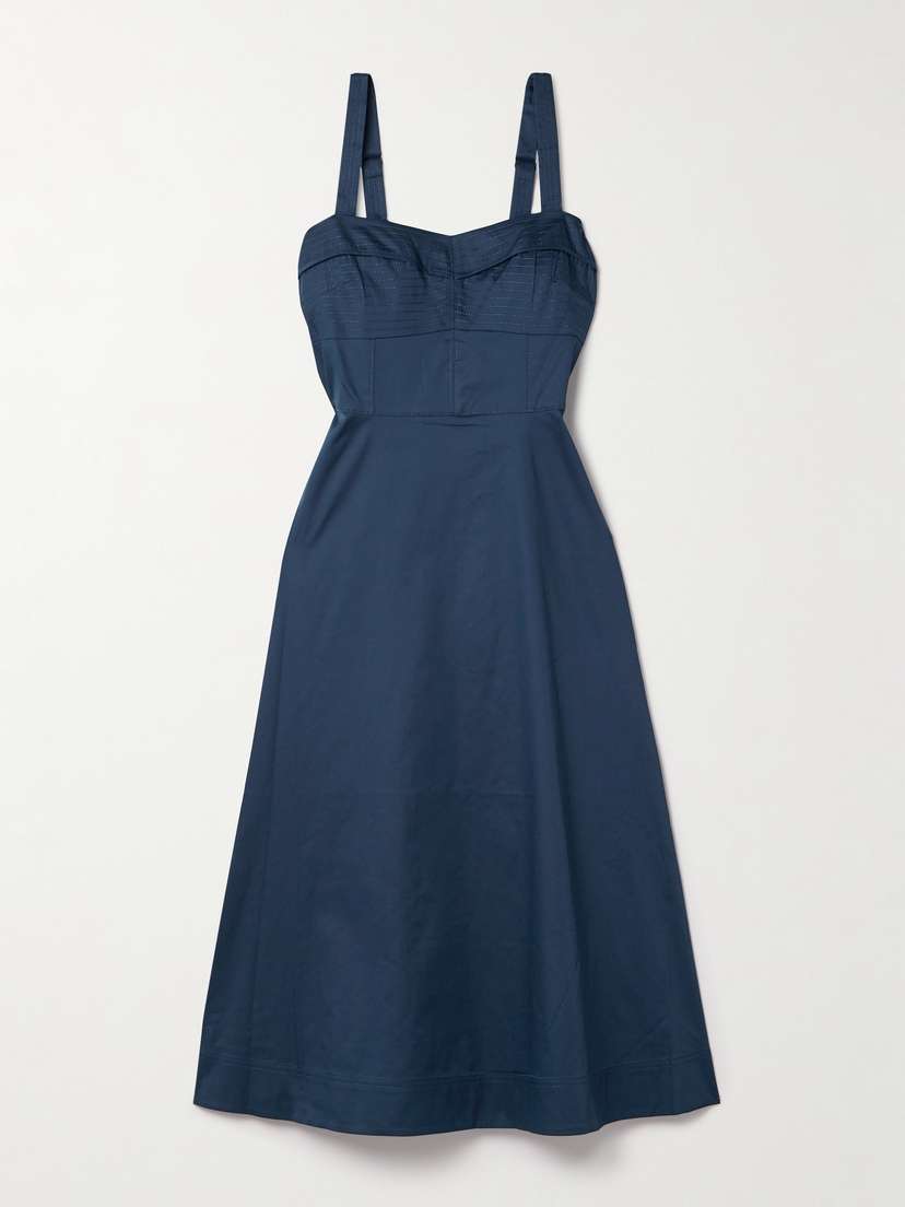 Veronica Beard Aila Paneled Cotton-blend Poplin Midi Dress