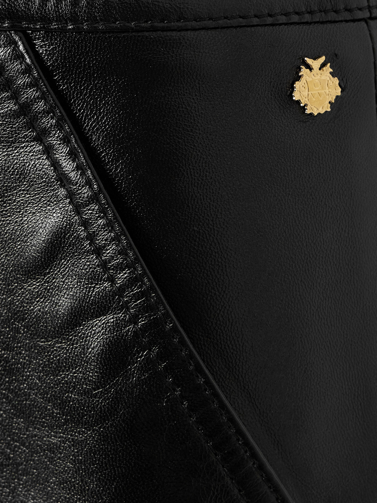 Bally High Waist Leather Finish Mini Skirt With Side Pockets In Black