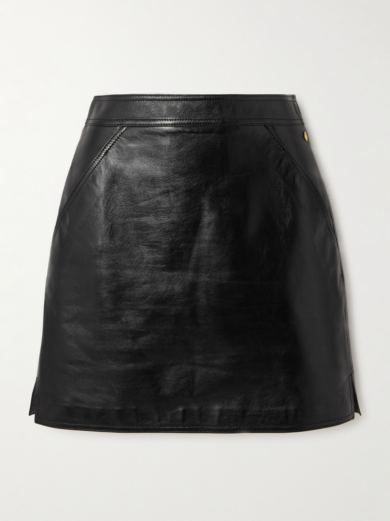 BALLY - Embellished Leather Mini Skirt - Black