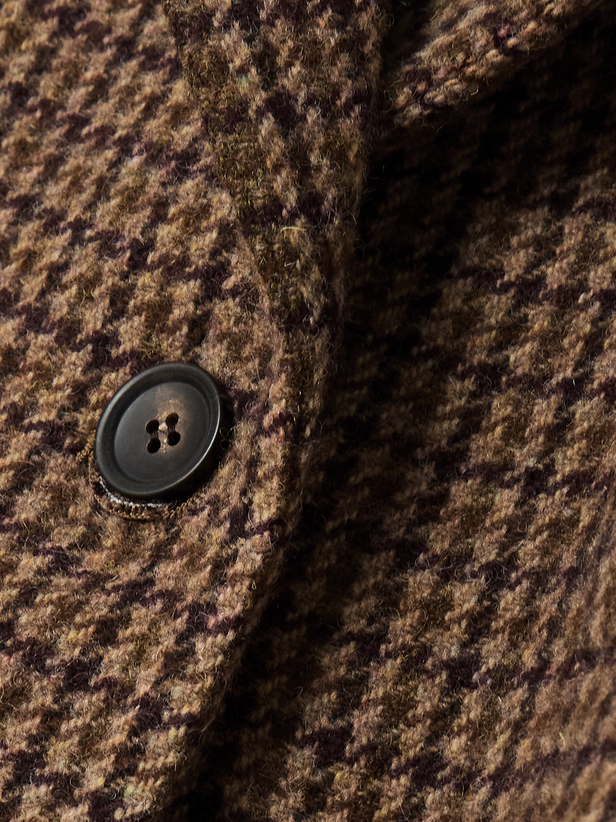 Bally Houndstooth Wool Coat In Brown