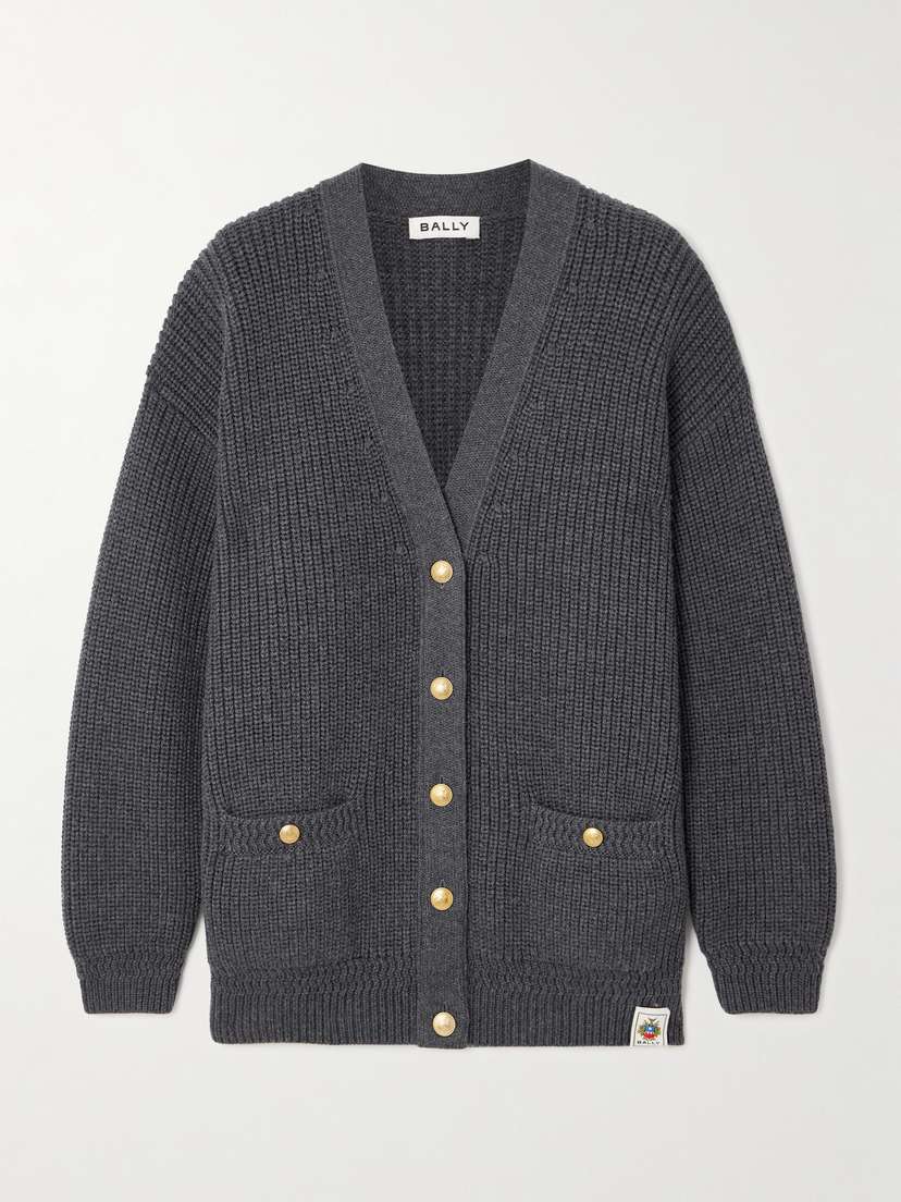 BALLY Merino Wool Ribbed Cardigan