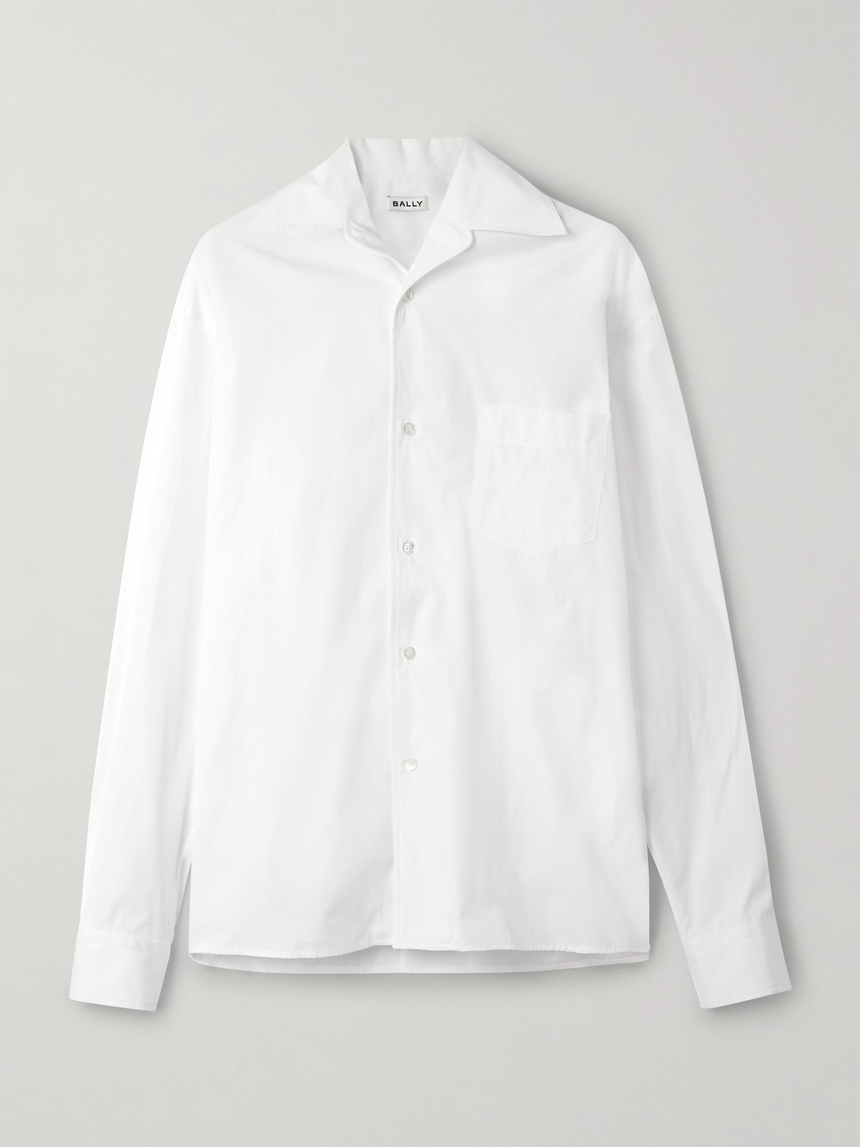 BALLY - Embroidered Cotton-poplin Shirt - White