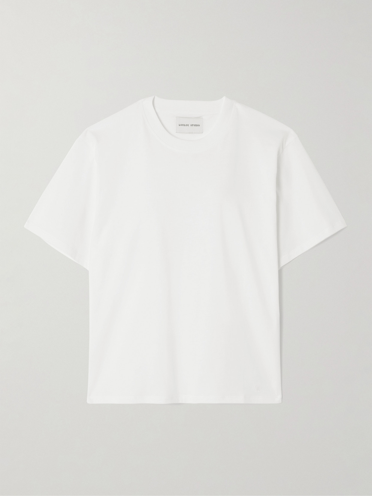 LOULOU STUDIO - Telanto Embroidered Organic Supima Cotton-jersey T-shirt - White