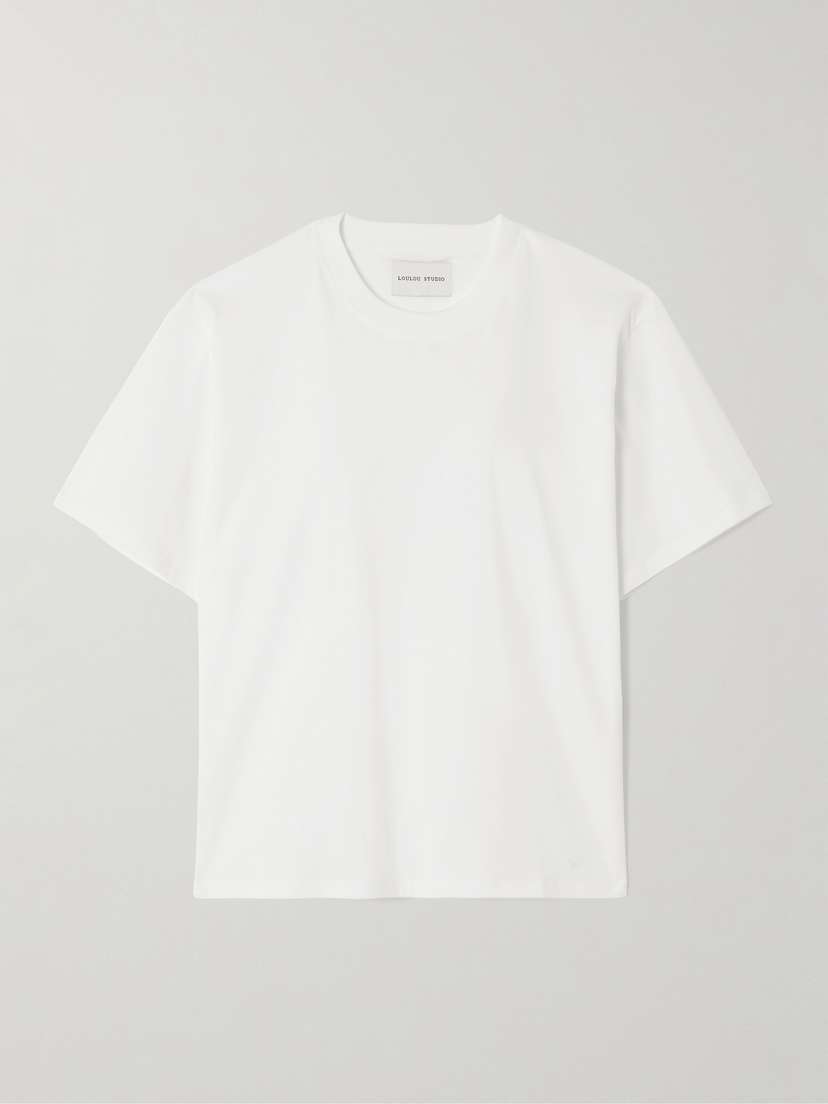 Loulou de Saison Telanto Embroidered Organic Supima Cotton-jersey T-shirt - x large