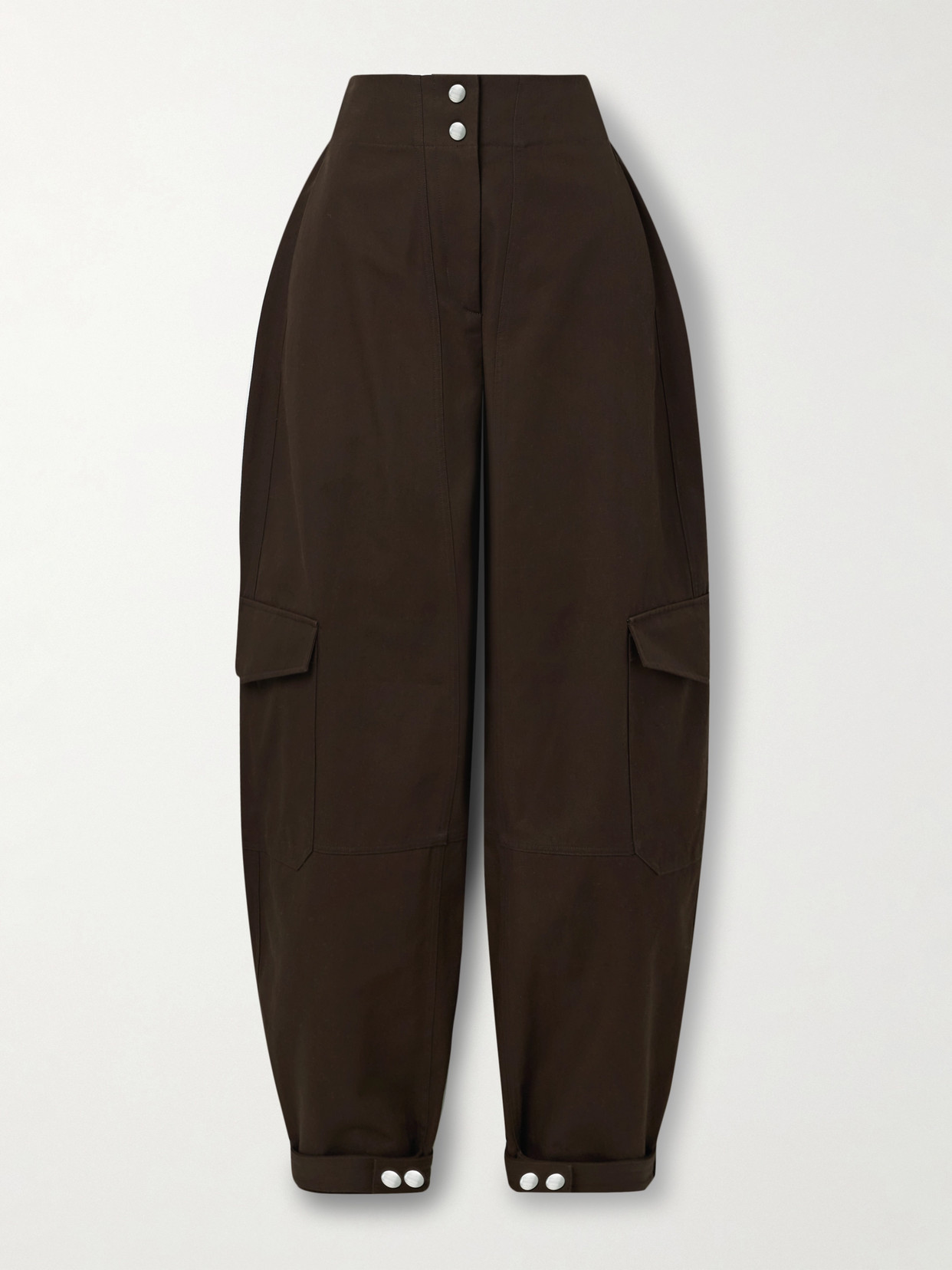 Co Tton-canvas Tapered Cargo Trousers In Brown