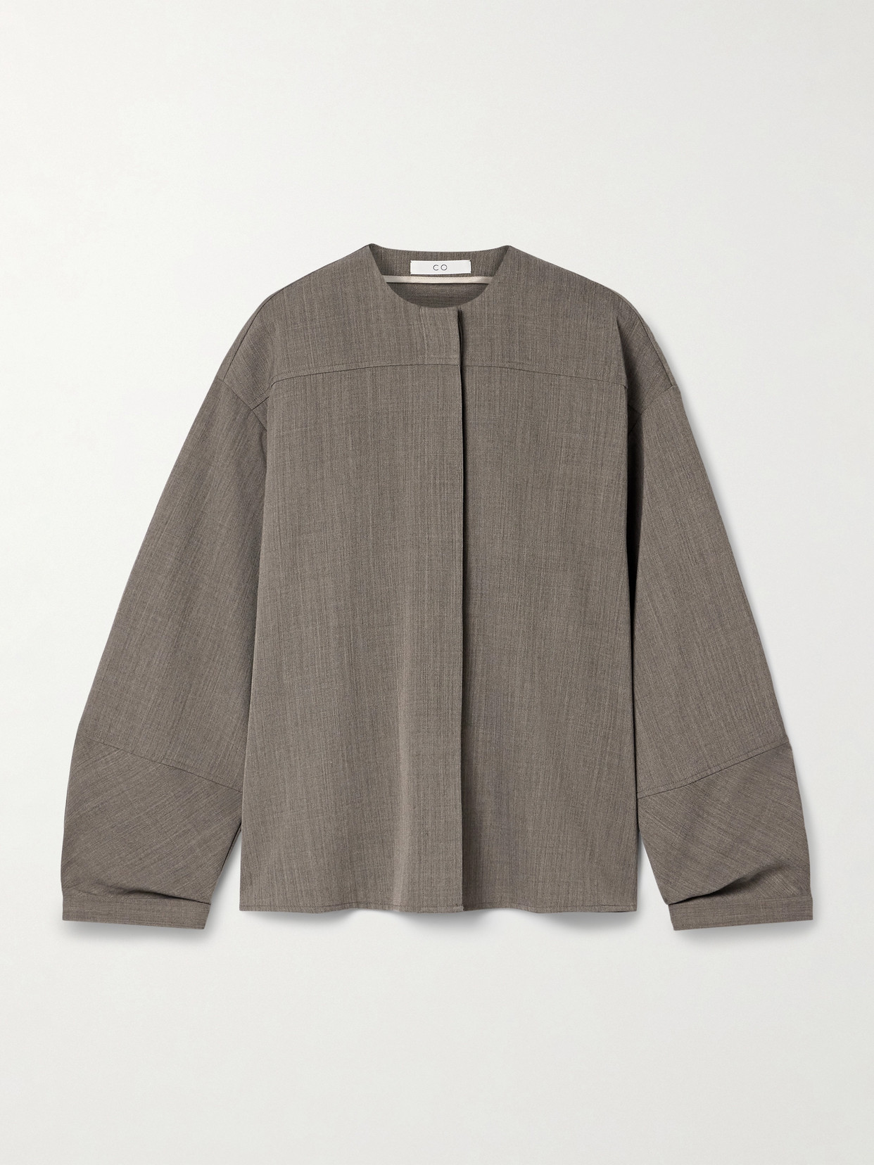 Co Oversized Mélange Twill Shirt In Brown