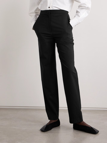 CO Wool-blend crepe straight-leg pants