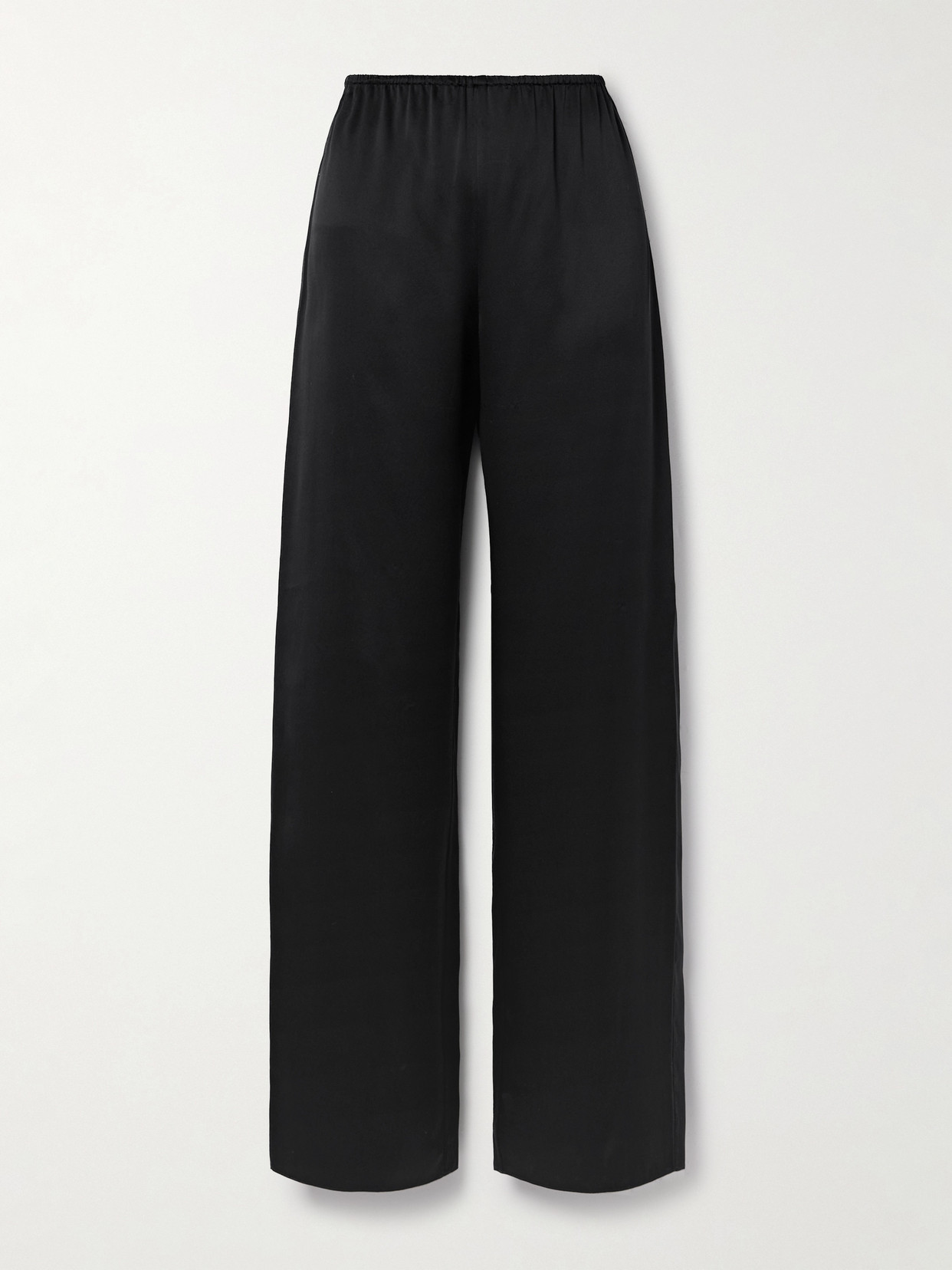 Co - Silk-charmeuse Straight-leg Pants - Black