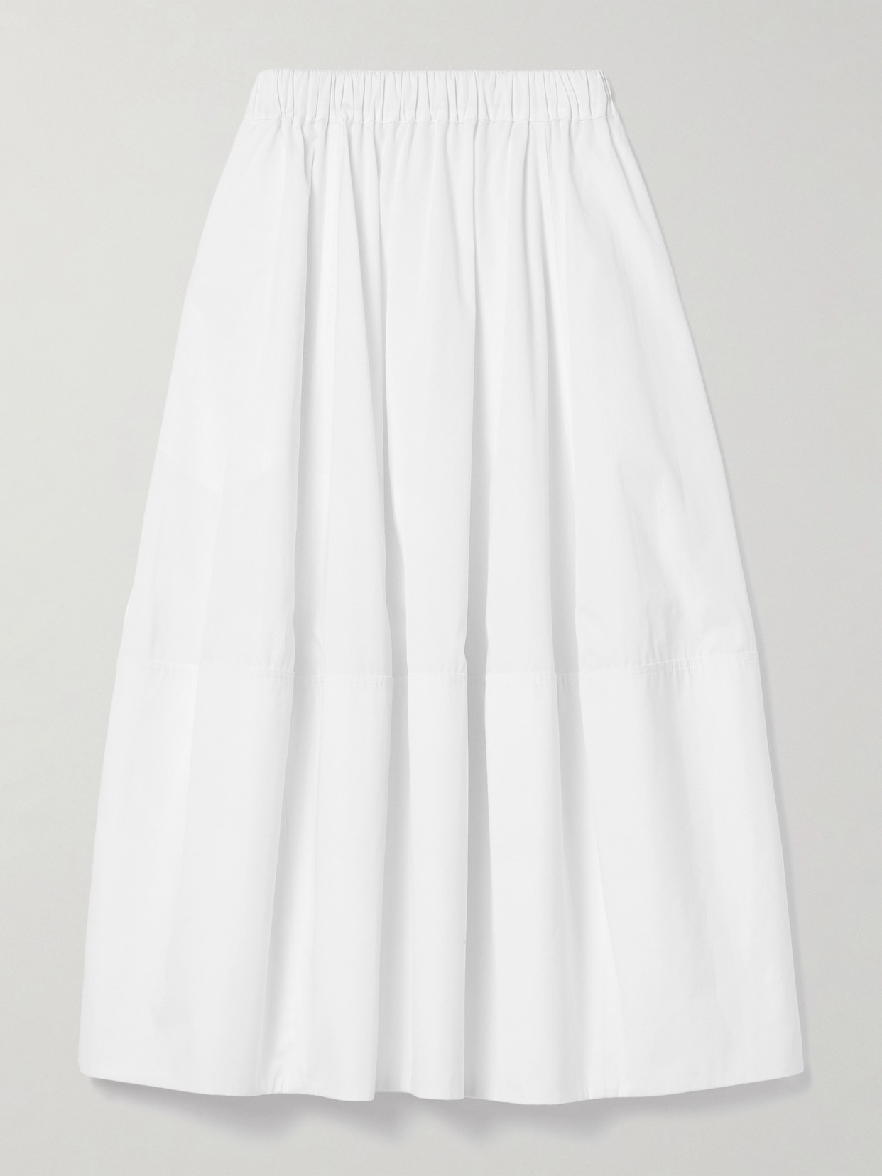 CO PANELED COTTON-POPLIN MIDI SKIRT