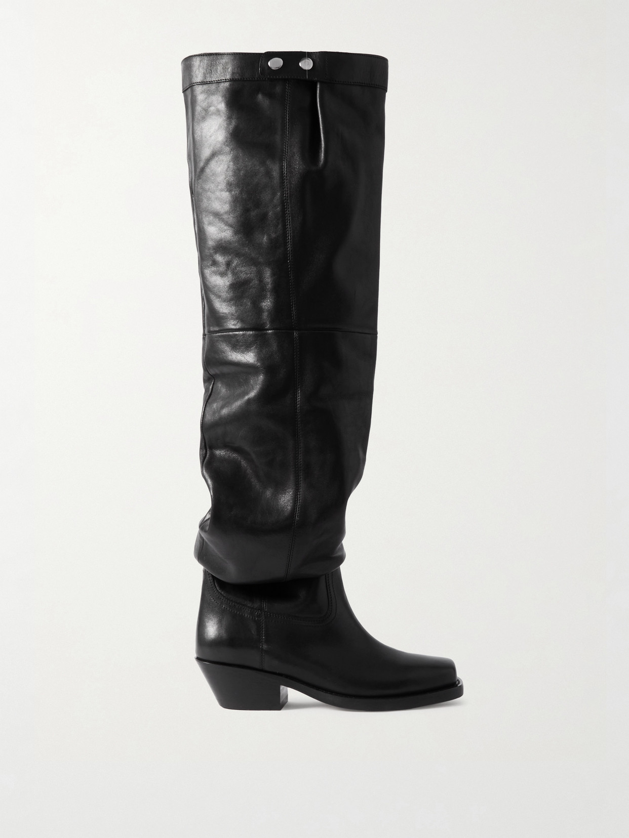 Isabel Marant 40mm Amati-gb Leather Knee High Boots In Black