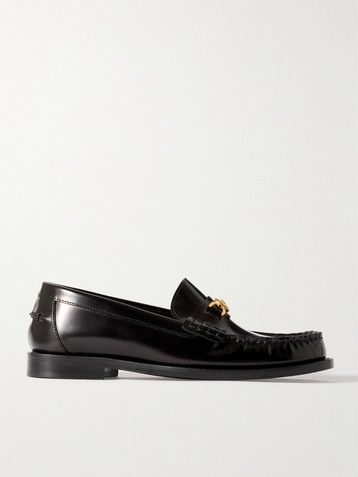 Versace Embellished leather loafers
