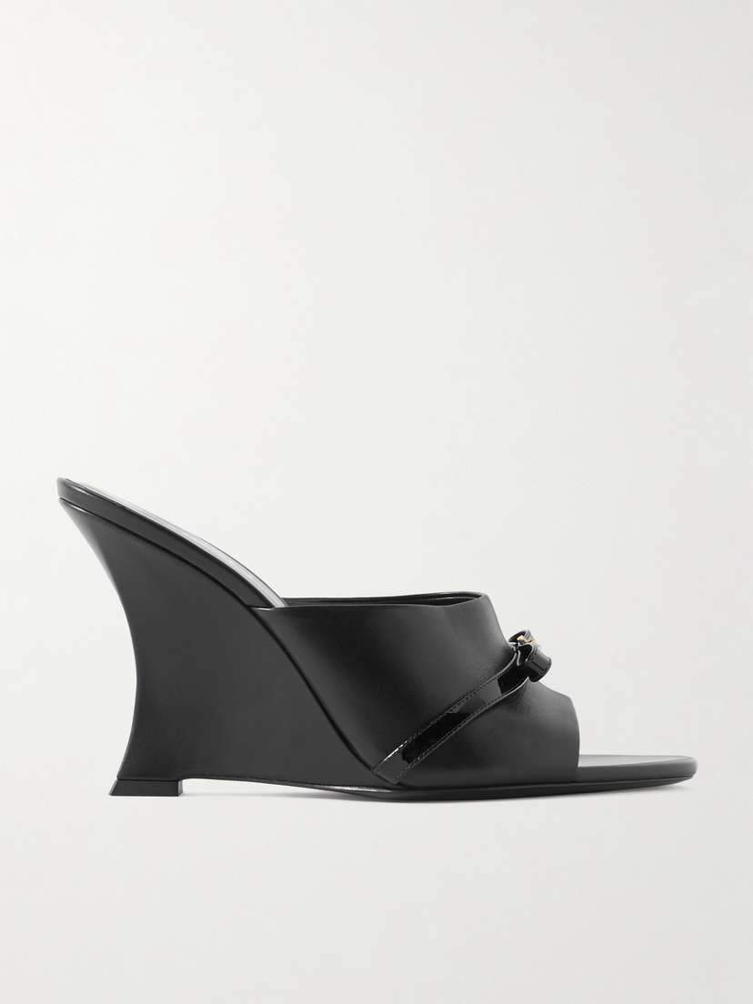 Versace Bow-embellished Leather Mules