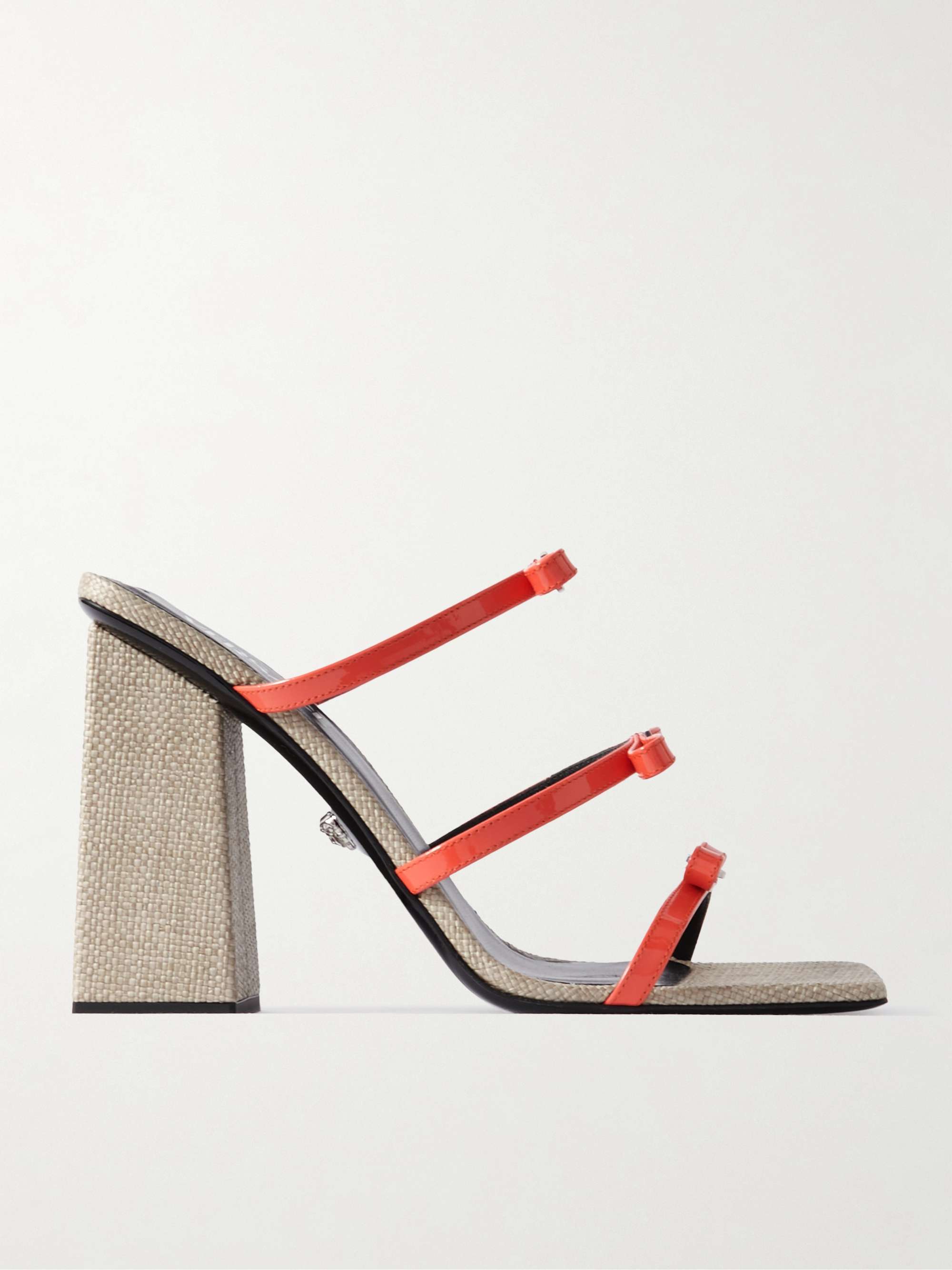 VERSACE Bow embellished leather sandals NET A PORTER