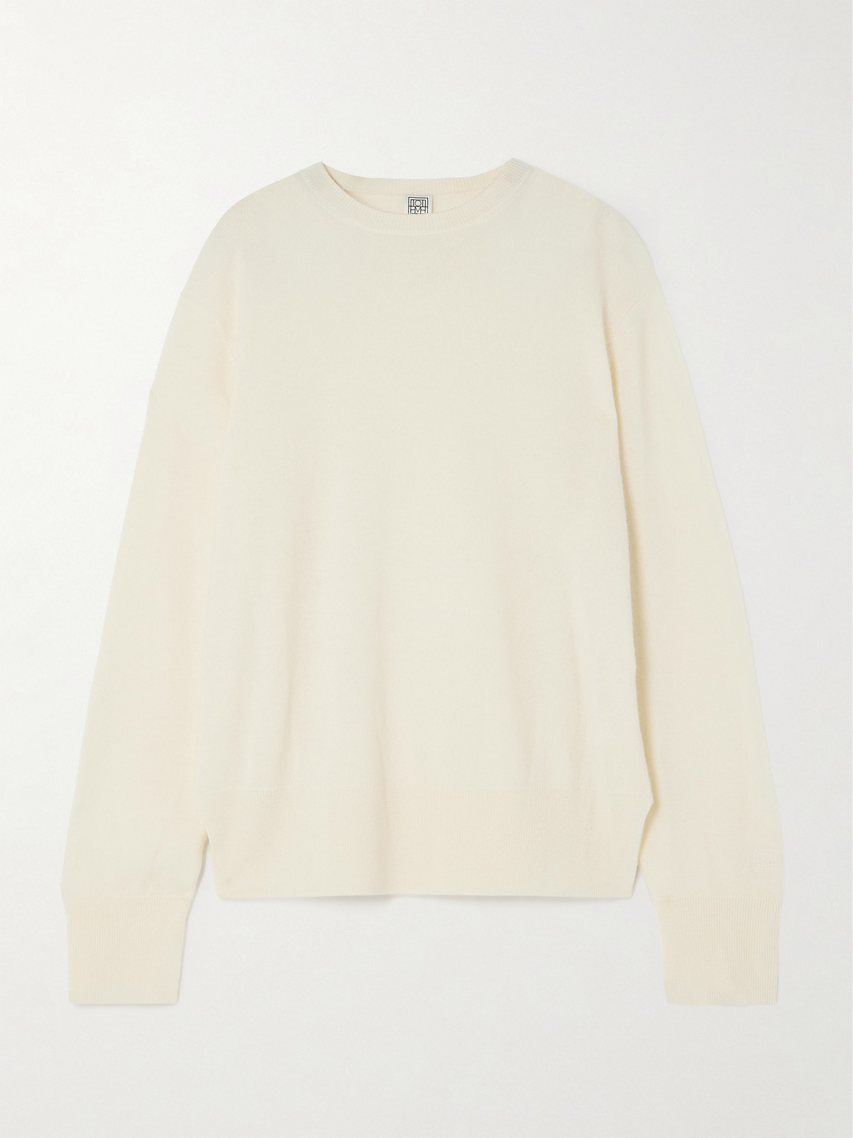 Totême Cashmere Knit Crewneck Sweater In Ecru