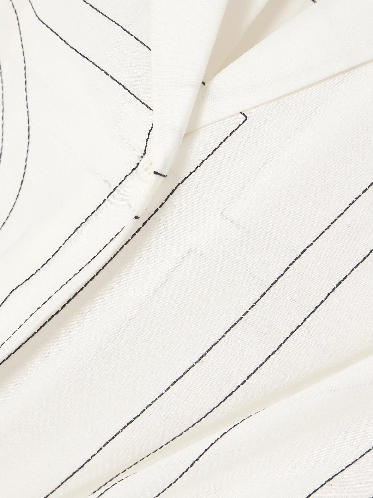 Totême Embroidered Organic Cotton And Silk-blend Shirt In White