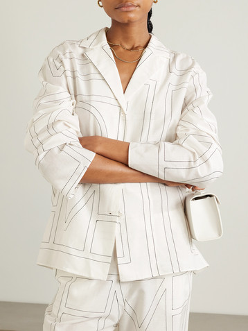 TOTEME Embroidered organic cotton and silk-blend shirt