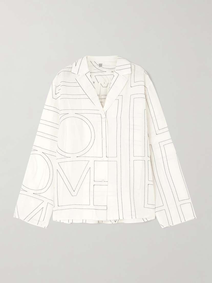TOTEME Embroidered Organic Cotton And Silk-blend Shirt