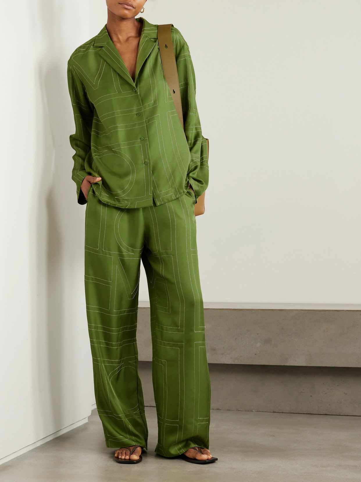 Embroidered Silk-Twill Shirt