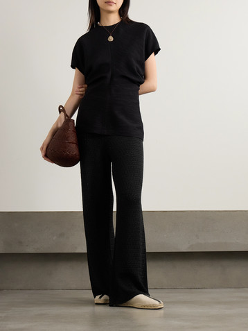 TOTEME Open-knit wide-leg pants