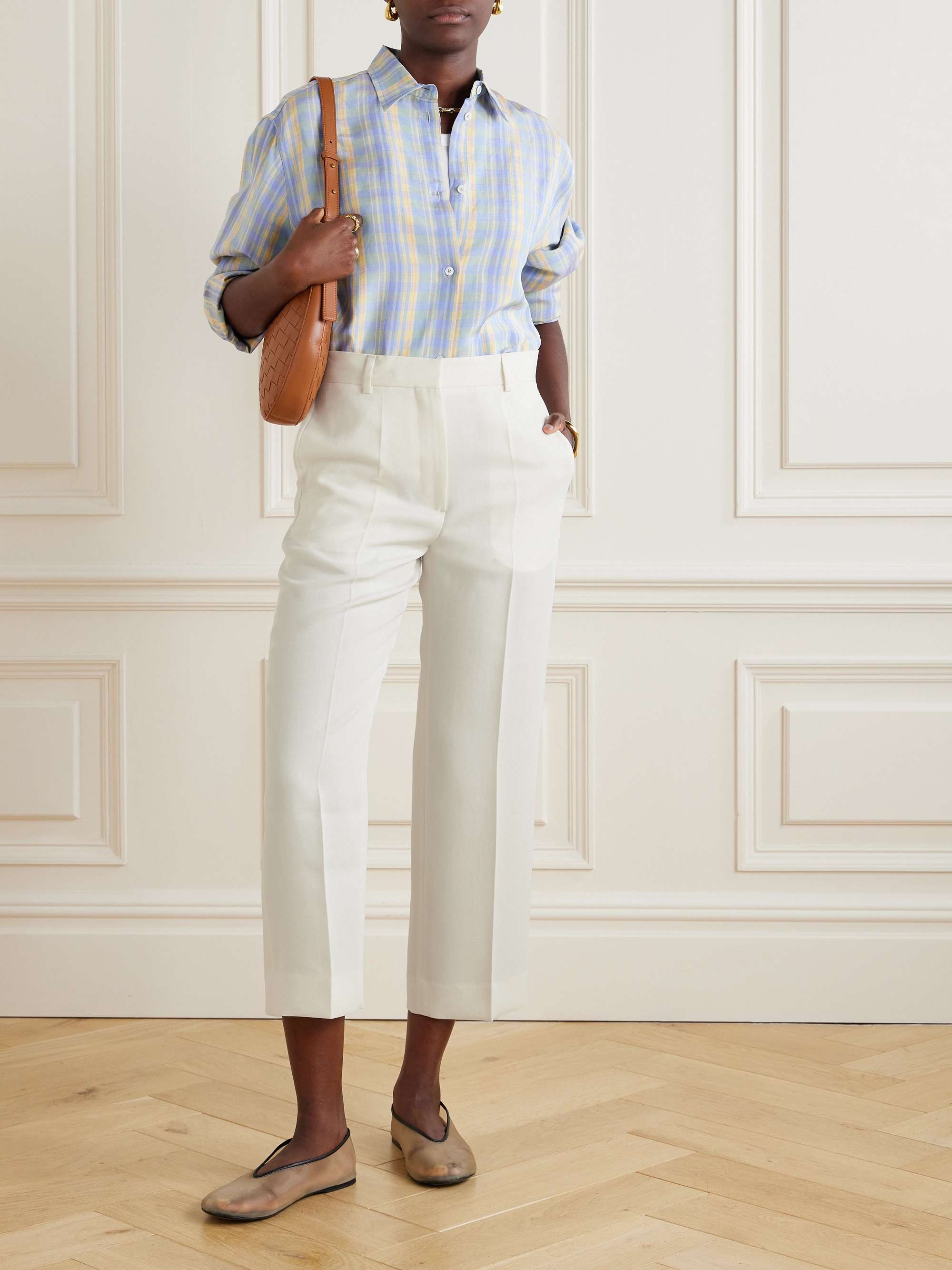 Crepe straight leg pants shop