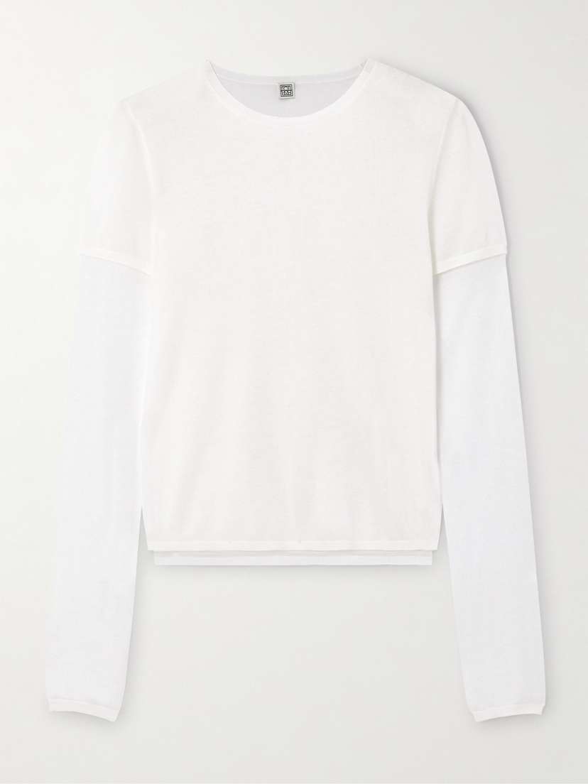 TOTEME Layered Knitted Cashmere And Silk-blend Top