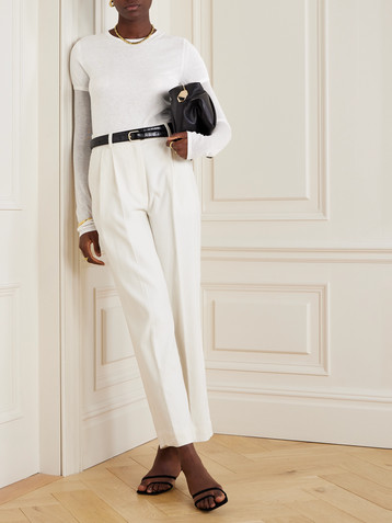 TOTEME Layered knitted cashmere and silk-blend top