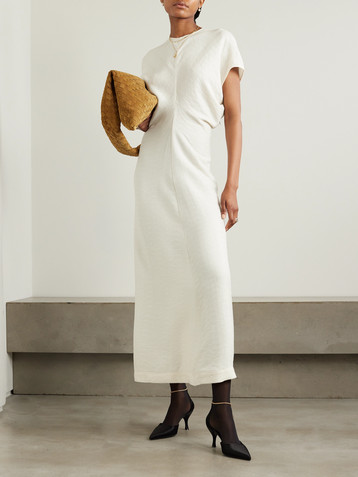 TOTEME Gathered woven maxi dress