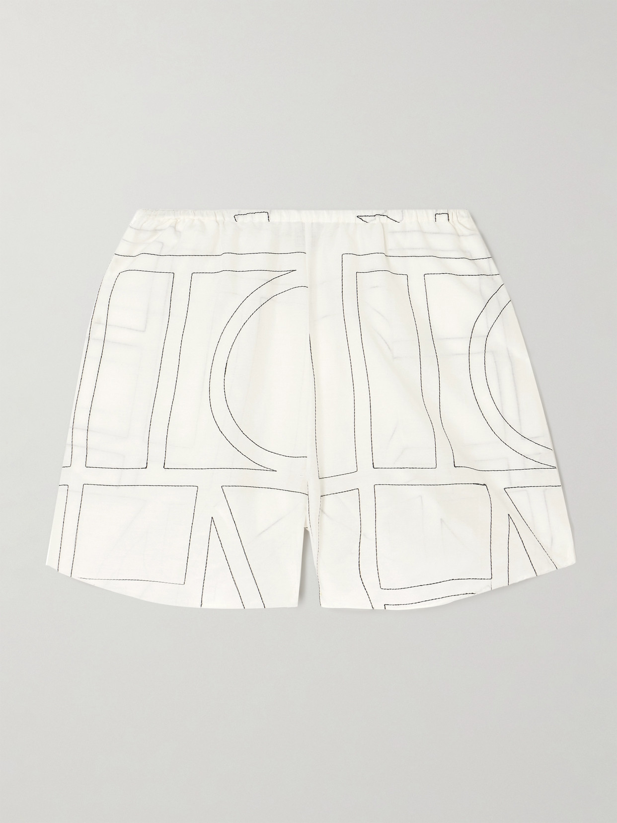 TOTEME - Embroidered Organic Cotton And Silk-blend Shorts - White