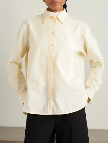 TOTEME Embroidered organic cotton Oxford shirt