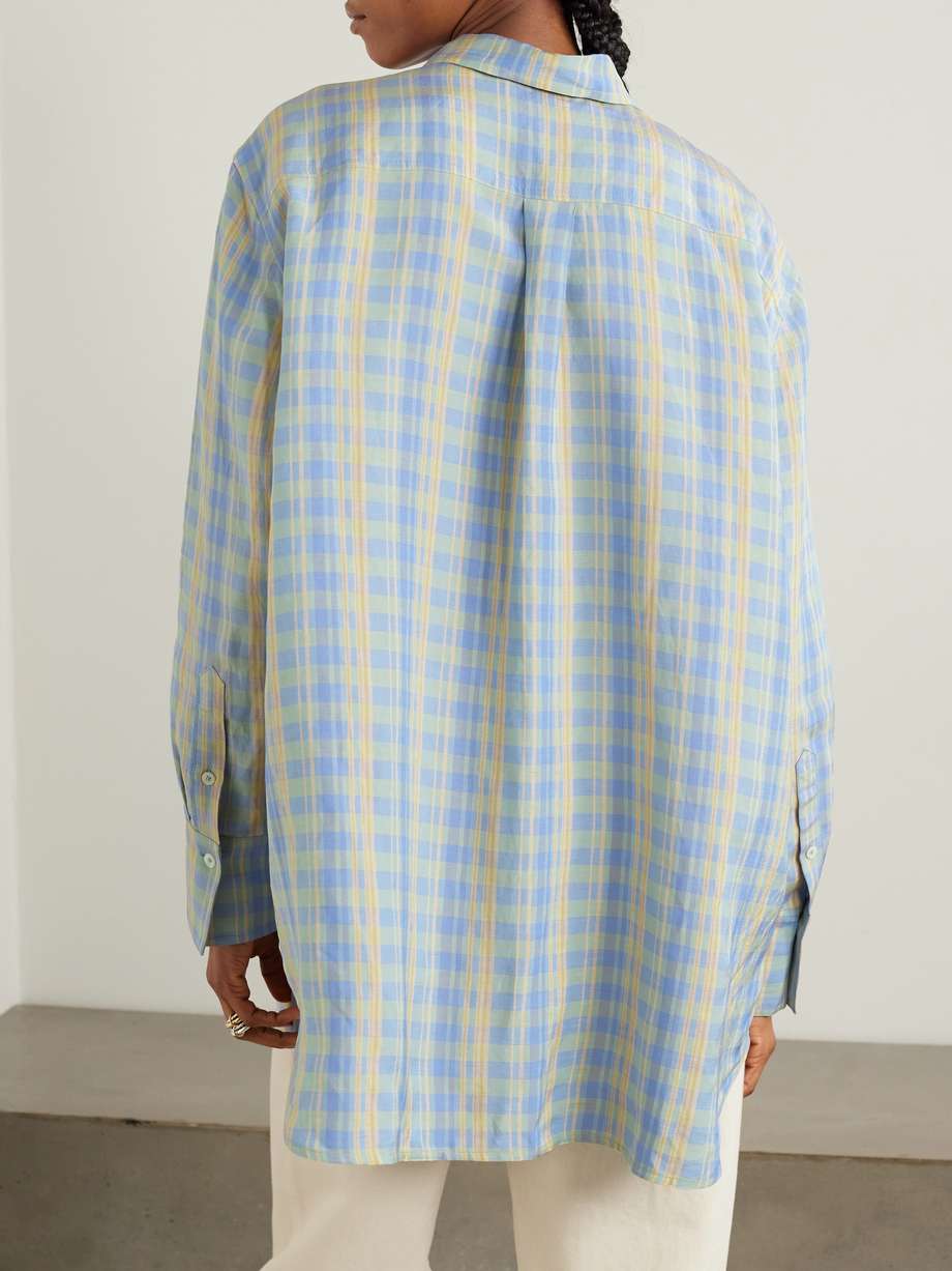TOTEME Checked linen-blend shirt | NET-A-PORTER
