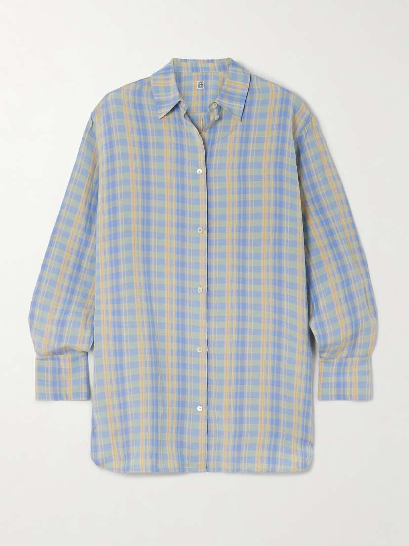 TOTEME Checked Linen-blend Shirt