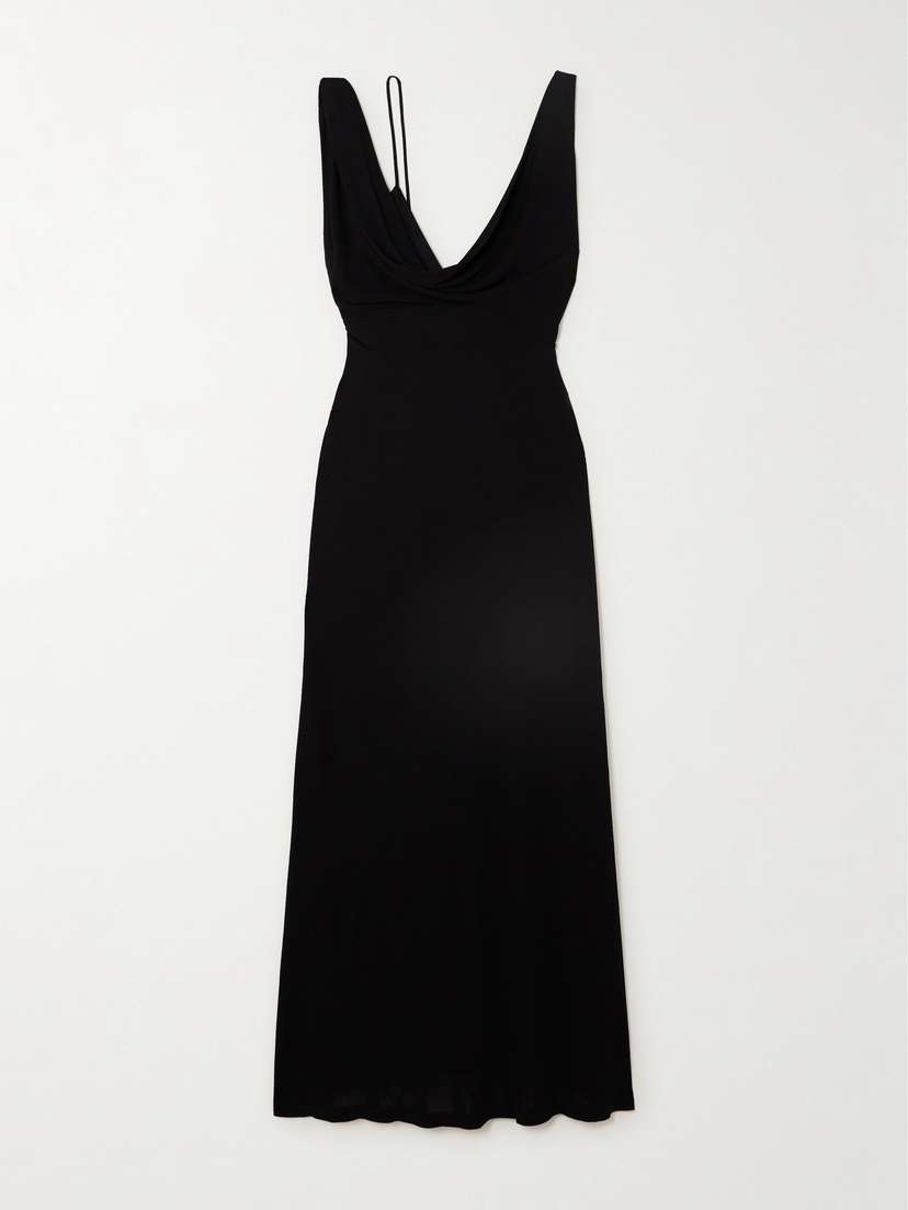 TOTEME Twisted Draped Satin Maxi Dress