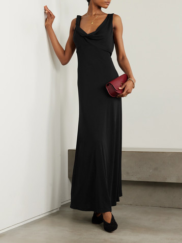 TOTEME Twisted draped satin maxi dress