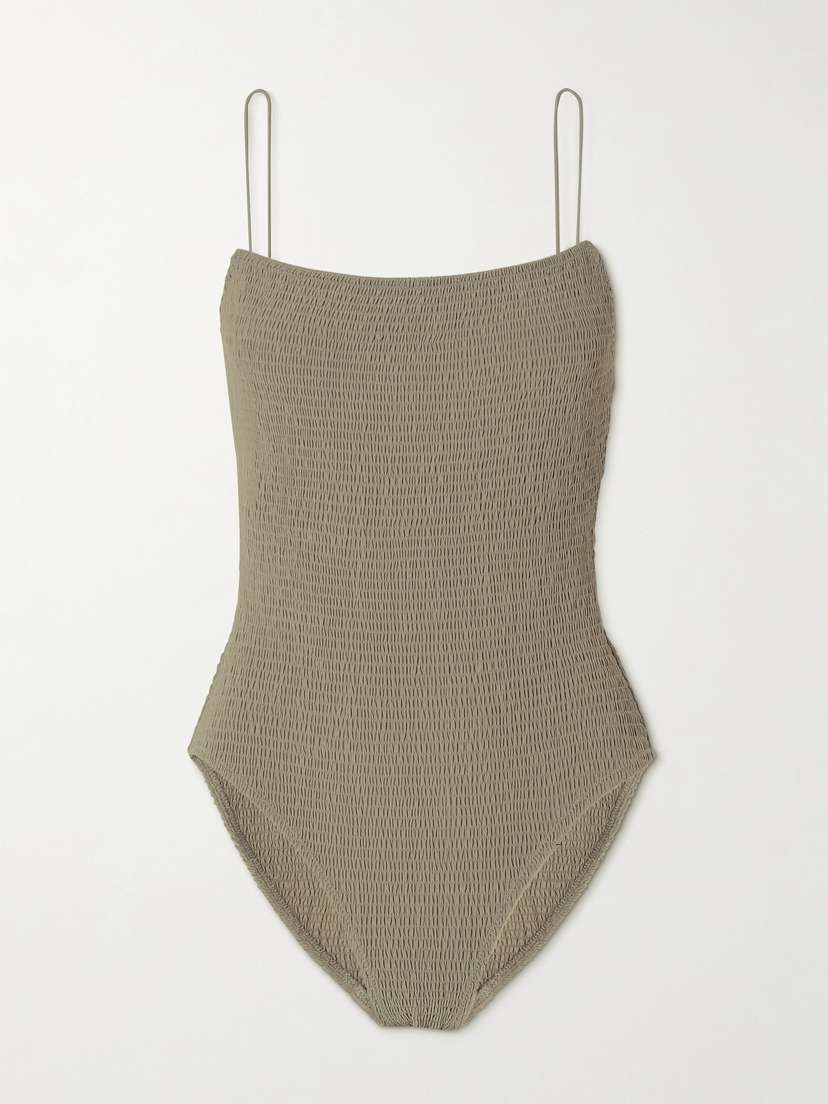 TOTEME Shirred Printed Recycled Swimsuit - x large