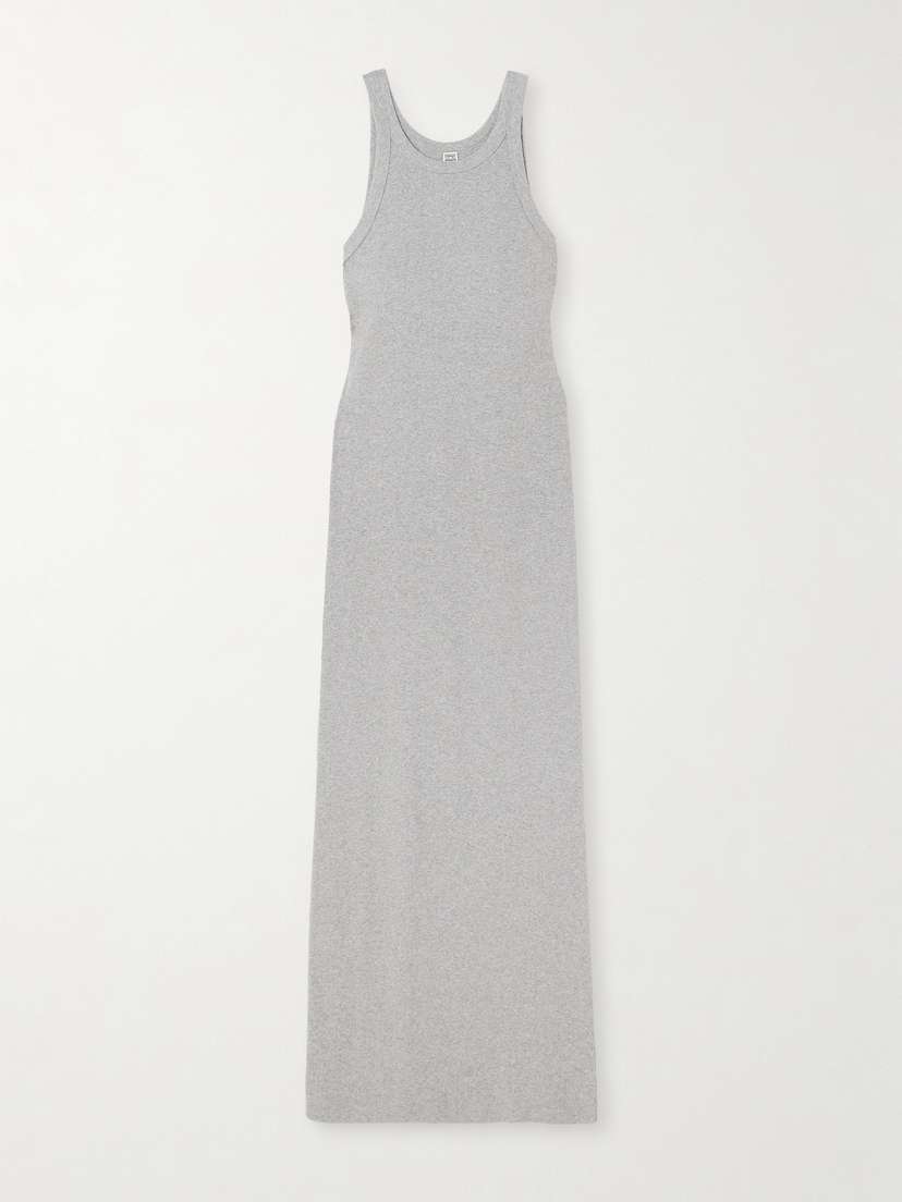 TOTEME Ribbed Organic Cotton-blend Jersey Maxi Dress