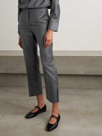 LOULOU DE SAISON Fira cropped pinstriped wool straight-leg pants