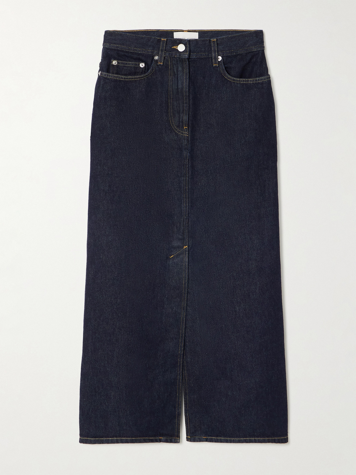 Loulou de Saison - Rona Organic Denim Midi Skirt - Blue