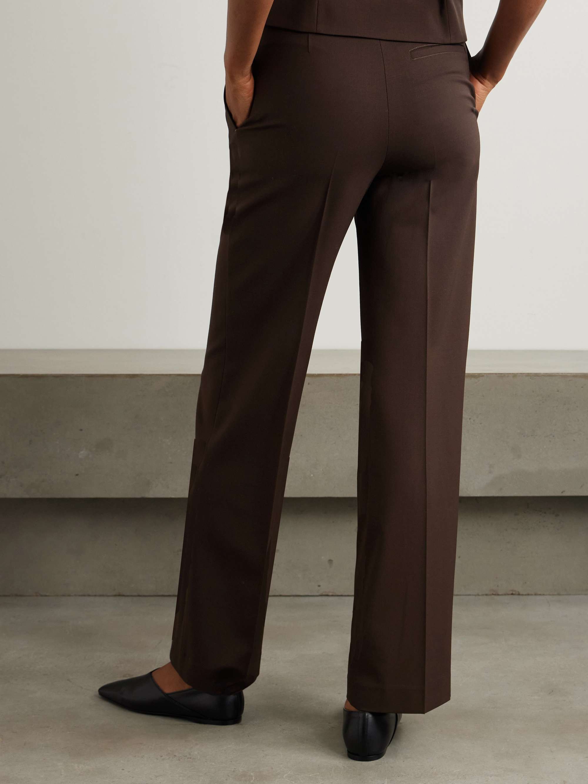 Brown Vys stretch-wool wide-leg pants | LOULOU DE SAISON Brown Vys stretch-wool wide-leg pants | LOULOU DE SAISON