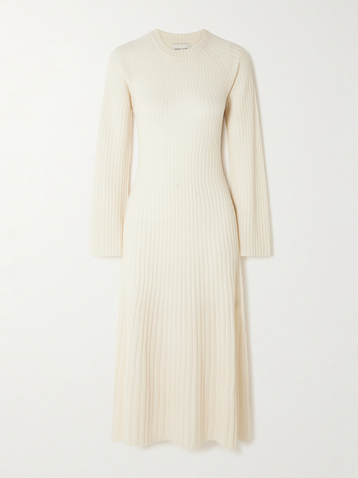 LOULOU STUDIO - Hobas Ribbed Wool And Cashmere-blend Midi Dress - Ivory